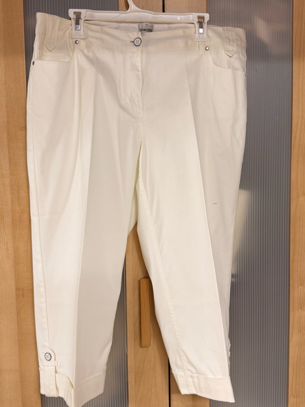 Chico's Cream Stretch Cotton Pants
